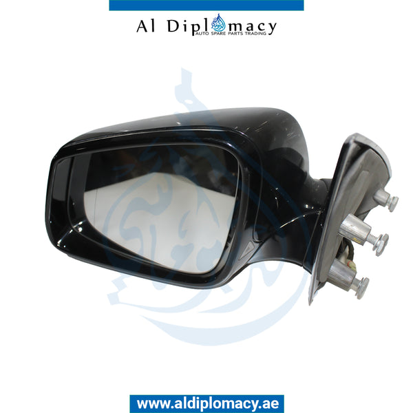 Left Mirror, Black, COMPLETE for BMW 5 Series F07 (2013-2017) models, Part Number U-F07MIR-L+3W-BK